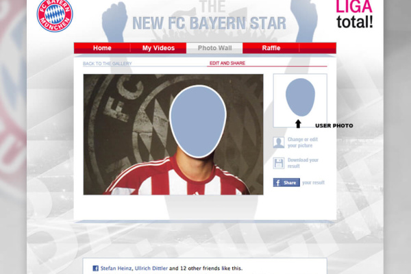 FC Bayern App Foto hochladen Facebook